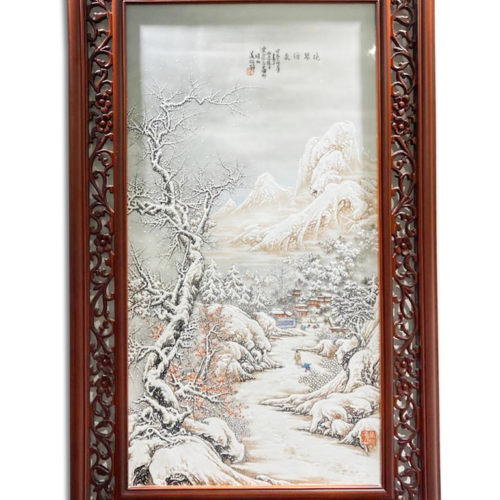 瓷板畫(抱琴訪友) Porcelain painting